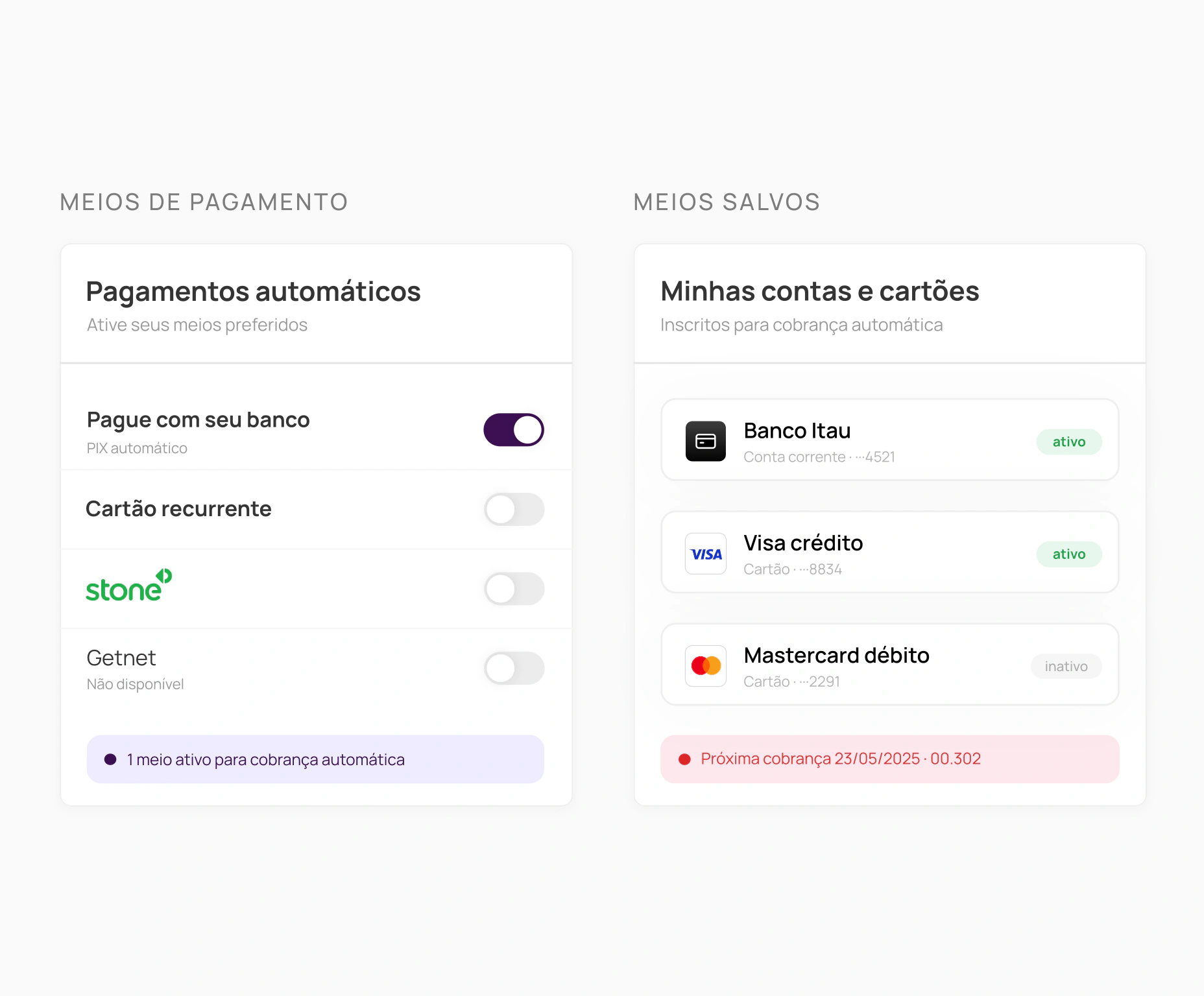 Gestão automática de pagamentos